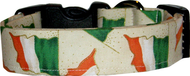Irish Flags Cream Dog Collar